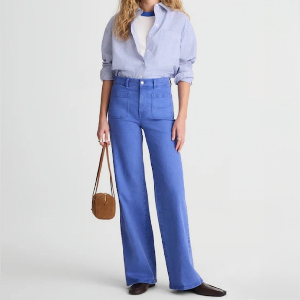 Madewell Emmet Wide-Leg High Rise Cotton Denim Pants Size W32 NEW